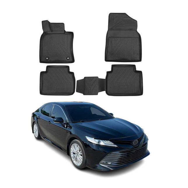 OMAC Gummimatten Fußmatten für Toyota Camry 2018-2022 TPE Automatten Schwarz 4x