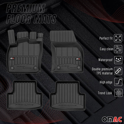OMAC Gummi Fußmatten für Seat Ateca 2016-2026 Premium TPE Automatten Schwarz 4x