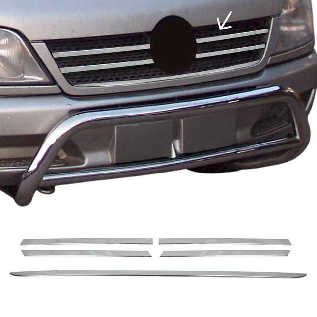 Kühlergrill Leiste Grillleisten für Mercedes Sprinter 901 905 1995-2006 Chrom 5x