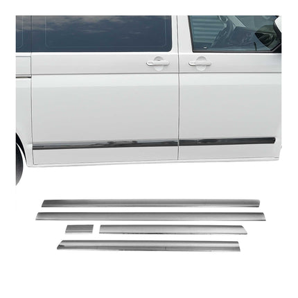 Seitentürleiste Türschutz für VW Multivan T5 2003-2015 L1 Edelstahl Dunkel 5x
