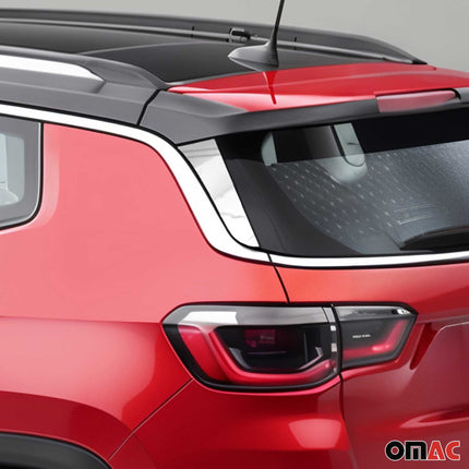 Spoiler Leiste Kofferraum Leiste für Jeep Compass 2017-2025 Edelstahl Chrom 2x