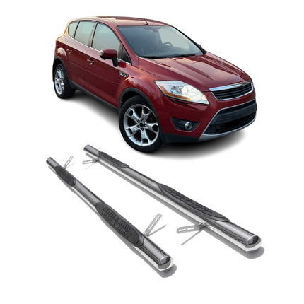 Edelstahl Trittbretter Schwellerrohre für Ford Kuga I 2008-2012 Edelstahl Silber