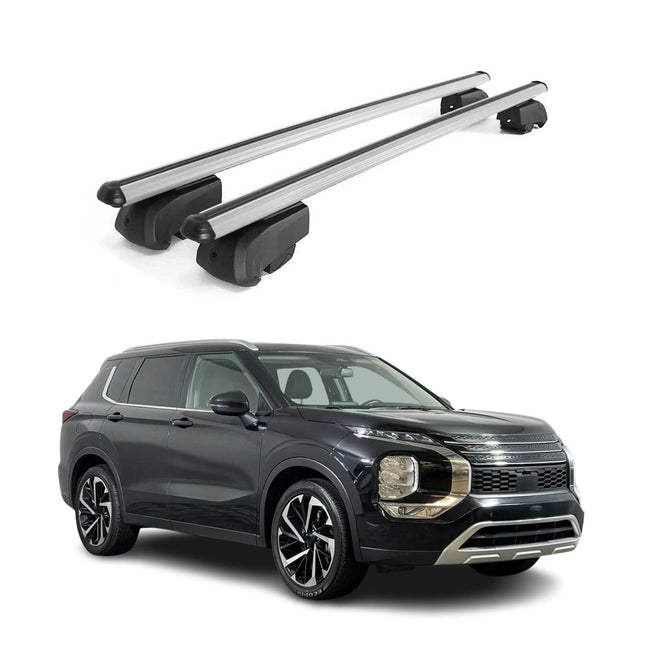 Dachträger Gepäckträger für Mitsubishi Outlander 2020-2021 ABE Alu Grau 2tlg