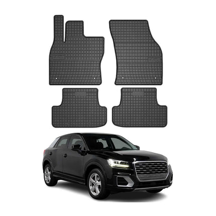 OMAC Gummi Fußmatten für Audi Q2 2017-2026 Automatten Gummi Schwarz 4tlg