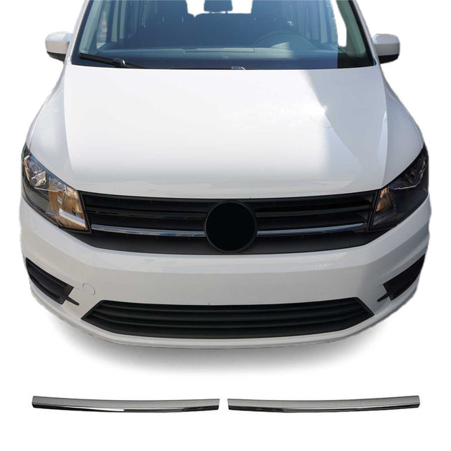 Kühlergrill Leisten Grillleisten für VW Caddy 2015-20 Edelstahl Dunkel Chrom 2x