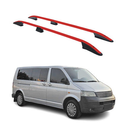 Dachreling für VW T5 T6 Transporter Multivan Caravelle 2003-24 L2 Langer Alu Rot