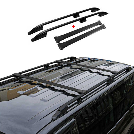Dachreling + Dachträger für Citroen Berlingo 2018-2026 Kurzer L1 Alu Schwarz 4x