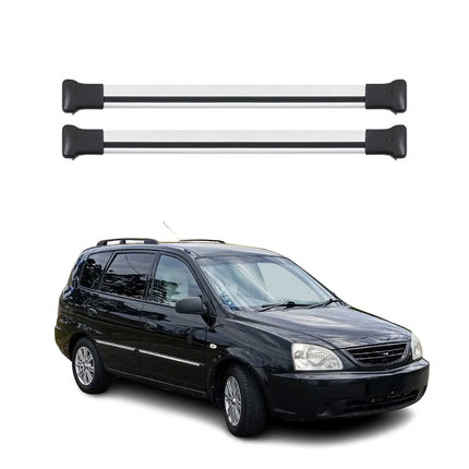 Dachträger Grundtäger für Kia Carens mk1 Kombi 2002-2006 FL Aluminium Silber 2x