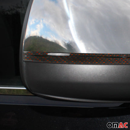 Spiegelkappen Leiste für VW T6 T6.1 alle 2015-2024 Echt Carbon Rot Schwarz 2x