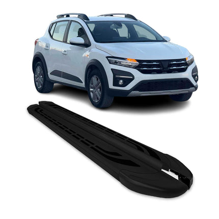 Seitenschweller Trittbretter für Dacia Sandero Stepway 2021-2026 Alu Schwarz