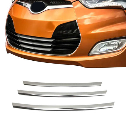 Kühlergrill Leisten Grillleisten für Hyundai Veloster 2011-17 Edelstahl Chrom 3x