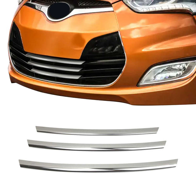 Kühlergrill Leisten Grillleisten für Hyundai Veloster 2011-17 Edelstahl Chrom 3x