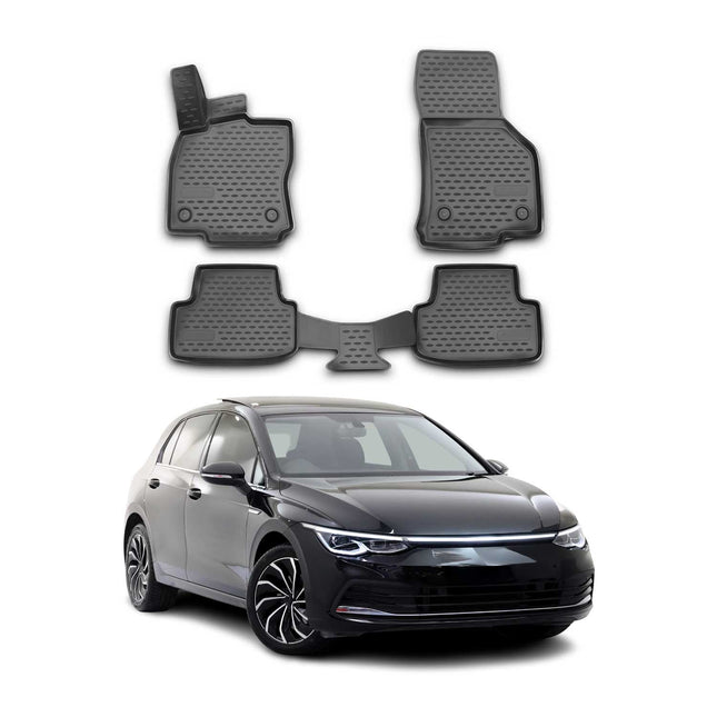 OMAC Gummimatten Fußmatten für VW Golf 2019-2026 TPE Automatten Schwarz 4x