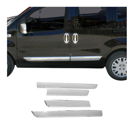Seitentürleiste Türleisten Türschutzleiste für Peugeot Bipper 2008-2024 Chrom 4x