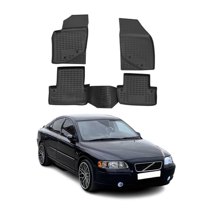 OMAC Gummimatten Fußmatten für Volvo S60 2000-2009 TPE Automatten Schwarz 4x