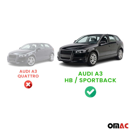 Kofferraummatte Kofferraumwanne für Audi A3 8P1 8PA 2003-2013 Gummi TPE Schwarz