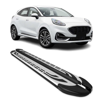 Trittbretter Seitenschweller Seitenbretter für Ford Puma 2019-2026 Schwarz Alu
