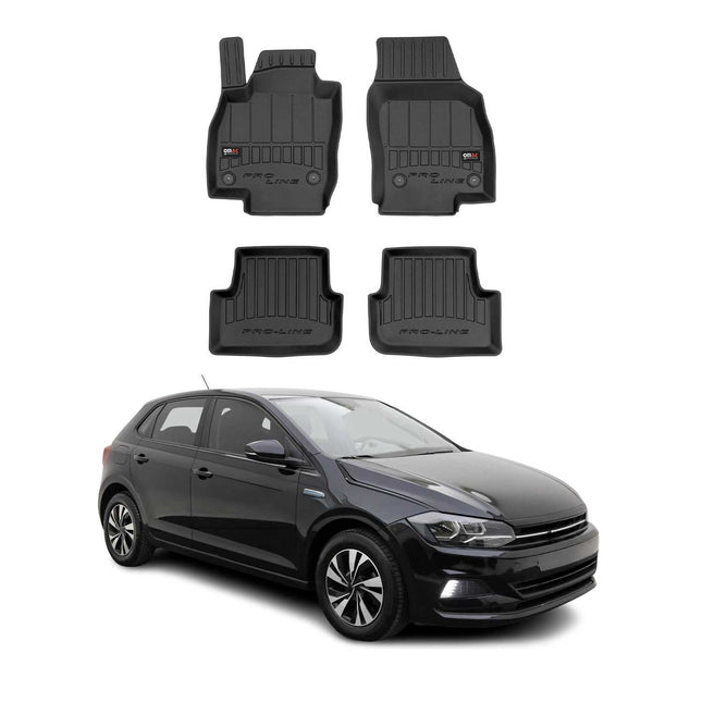 OMAC Gummi Fußmatten für VW Polo 2017-2026 Premium TPE 3D Automatten Schwarz 4x