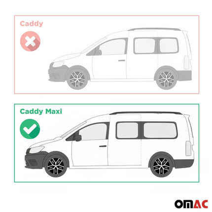 Trittbretter Seitenschweller Seitenbretter für VW Caddy Maxi 2004-20 Alu Schwarz