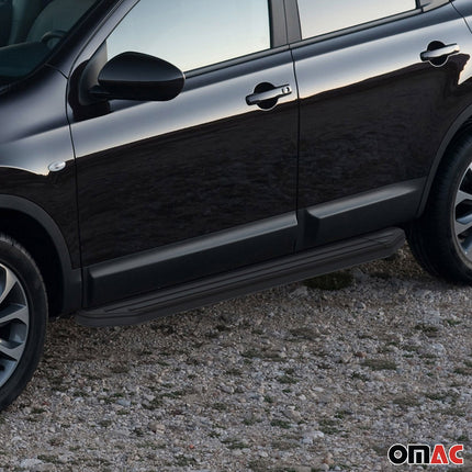Trittbretter Seitenschweller für Nissan Qashqai J10 2006-14 ABE Schwarz Alu