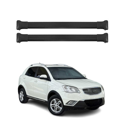 Dachträger Grundtäger für Ssangyong Korando 2010-2019 75kg Alu Schwarz 2 tlg