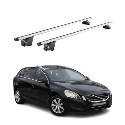 Dachträger für Volvo V60 / Cross Country 2010-2018 100kg Alu Silber 2x ABE