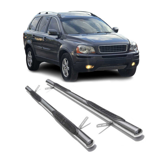 Edelstahl Trittbretter Schwellerrohre für Volvo XC90 2003-2015 Edelstahl Silber