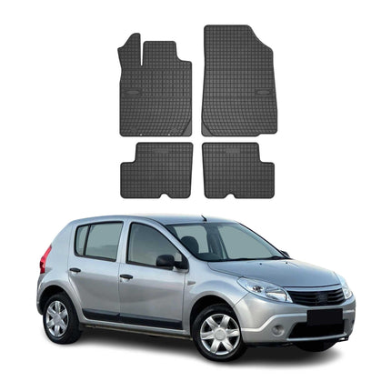 OMAC Gummi Fußmatten für Dacia Sandero 2008-2012 Automatten Gummi TPE Schwarz 4x