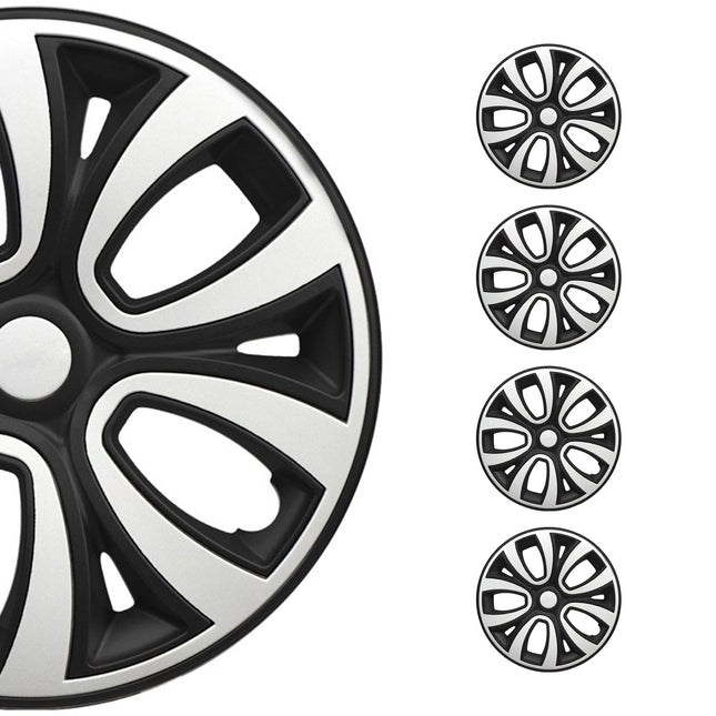 4x Radblenden Radkappen Radzierblenden 16" Zoll Matt Schwarz Wei√ü