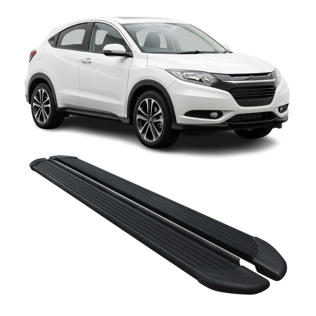Seitenschweller Trittbretter Schweller für Honda HR-V 2015-2021 Alu Schwarz