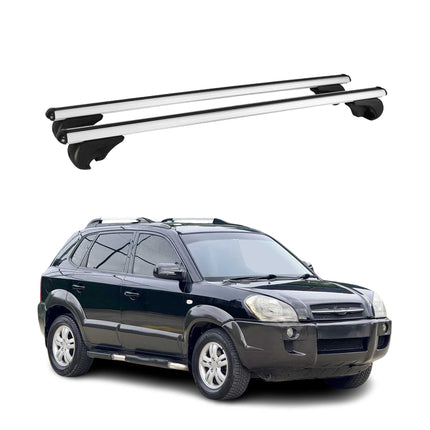 Dachträger Grundtäger für Hyundai Tucson mk1 2004-2010 75kg Silber Alu 2 tlg