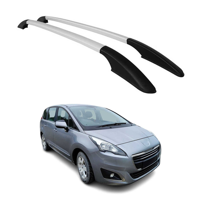 Aluminium Dachreling Relingträger für Peugeot 5008 2009-2017 Silber 2x