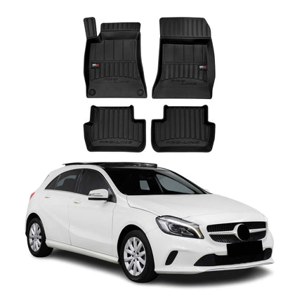 OMAC Gummi Fußmatten für Mercedes A Klasse W176 2012-2018 Premium TPE Schwarz 4x