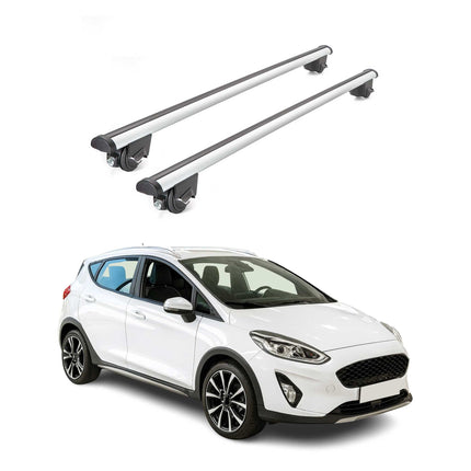 Dachträger Grundtäger für Ford Fiesta VII Active 2018-2023 100kg Alu Silber 2tlg