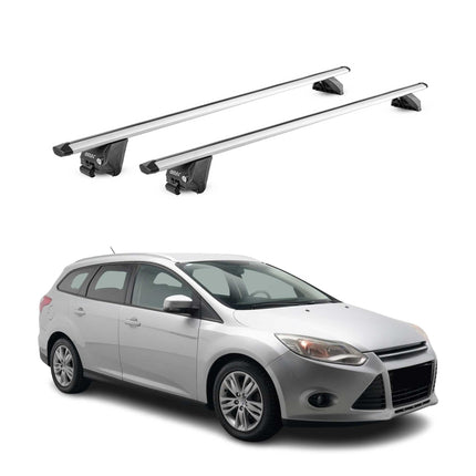 Dachträger Grundtäger für Ford Focus III IV 2011-2025 100kg Alu Silber 2 tlg ABE
