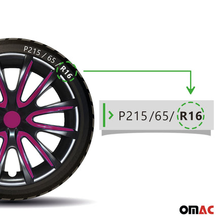 4x Radblenden Radkappen Radzierblenden für 16" Zoll Schwarz Lila