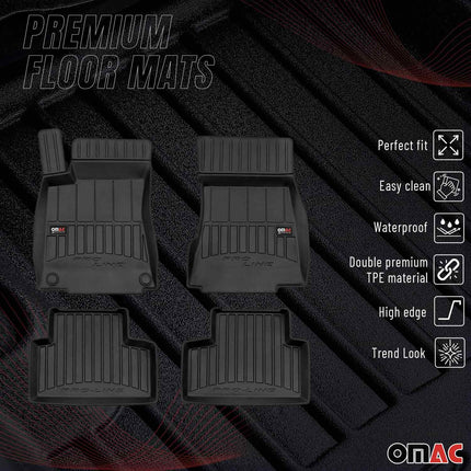 OMAC Gummi Fußmatten für Mercedes GLB X247 2019-2026 Premium Gummi Schwarz 4tlg