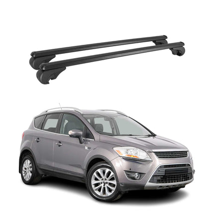 Dachträger Grundtäger für Ford Kuga I 2008-2012 75kg Schwarz Aluminium 2tlg