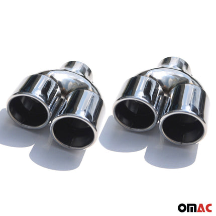 Auspuffblende Endrohr für Mercedes E Klasse W211 2002-2009 Edelstahl Chrom 2tlg