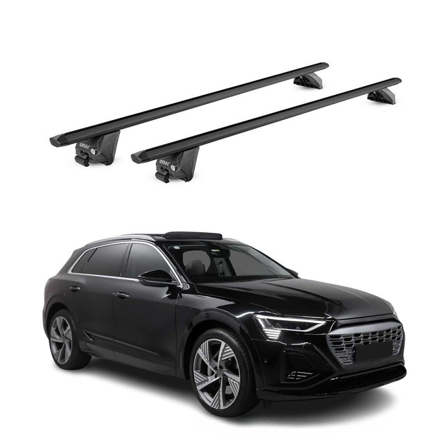 Dachträger Grundtäger für Audi e-Tron 2018-2025 100kg Alu Schwarz 2 tlg ABE
