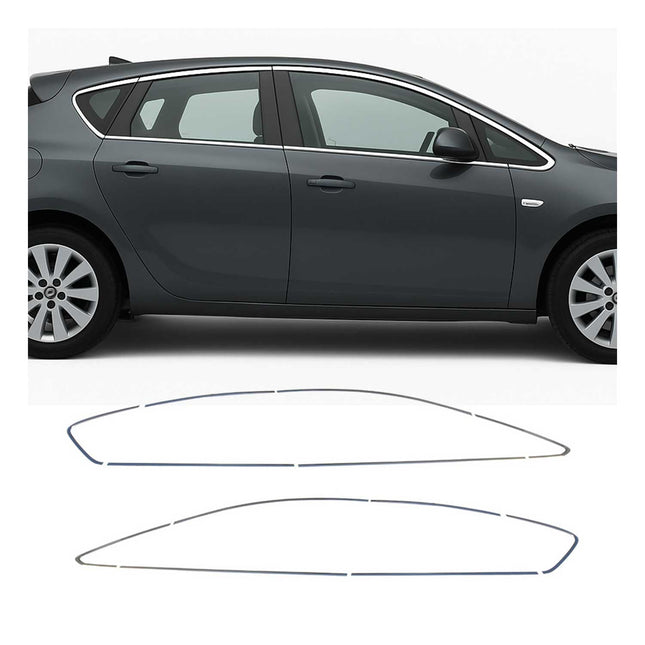 Fensterleisten Zierleisten für Opel Astra J 2010-2015 Schrägheck Edelstahl 12tlg