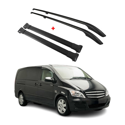 Dachträger + Fahrradträger Satz für Mercedes Vito W447 W639 2003-26 L1 Schwarz