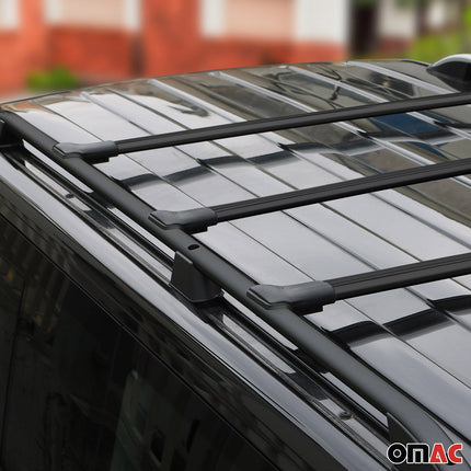 Dachreling + Dachträger für Opel Vivaro B 2014-2019 L2 Langer Alu Schwarz 5tlg