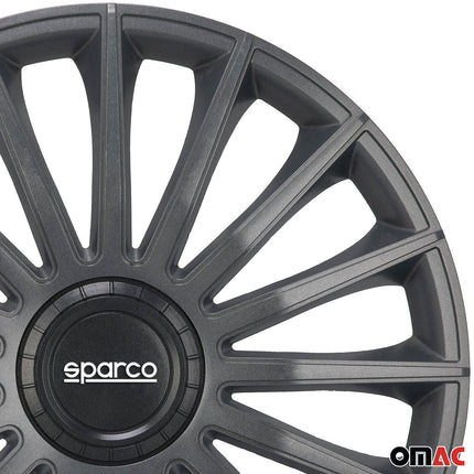 Radkappen Radzierblenden Sparco Treviso 14" Zoll Auto Abdeckung Set Grau 4x