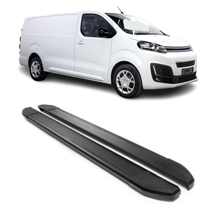 Alu Seitenschweller Trittbretter für Citroen Jumpy 2016-2026 L2 L3 Schwarz