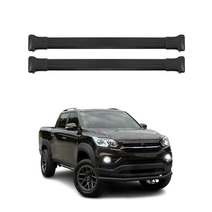 Dachträger Grundtäger für Ssangyong Grand Musso 2018-2026 75kg Alu Schwarz 2 tlg