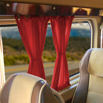 Sonnenschutz Gardinen MAß für Ford Transit 2006-2014 Kurzer Doppelhecktür Rot 1x