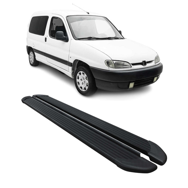 Seitenschweller Trittbretter Schweller für Peugeot Partner 1996-2004 Alu Schwarz