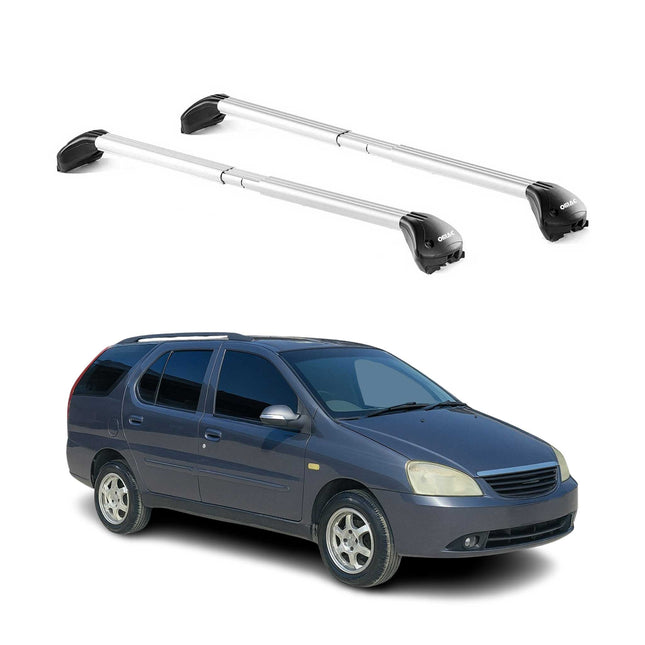 Dachträger für Tata Indigo mk1 Kombi 2002-2006 5 tür 100kg Alu Silber 2x ABE