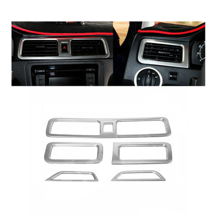 Lüftungsgitter Abdeckungsrahmen für Skoda Rapid 2012-2017 Chrom ABS Silber 5tlg